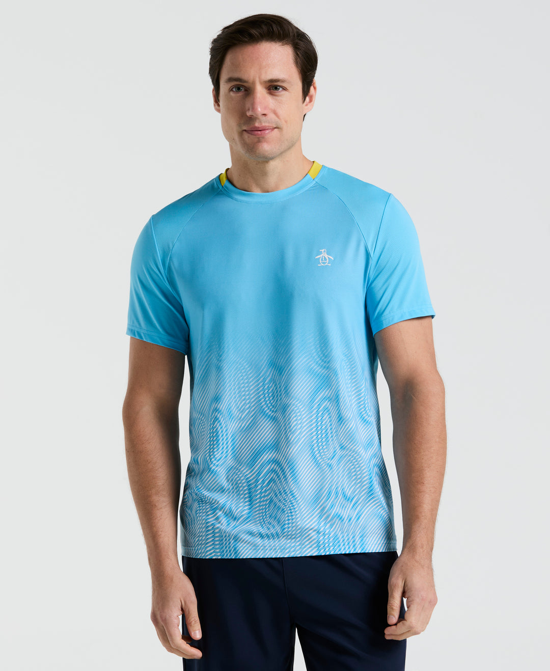 Ventilated Ombre Print Tennis Tee (Blue Grotto) 