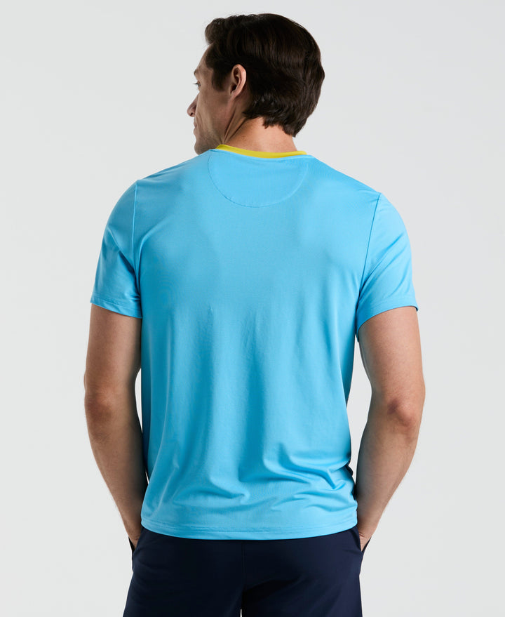Ventilated Ombre Print Tennis Tee (Blue Grotto) 