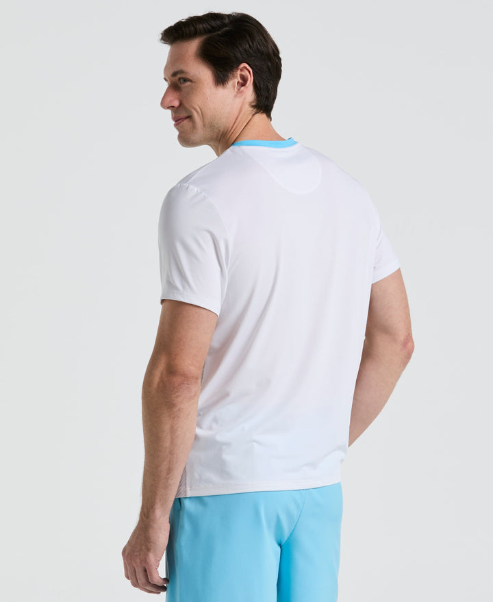 Ventilated Ombre Print Tennis Tee (Bright White) 