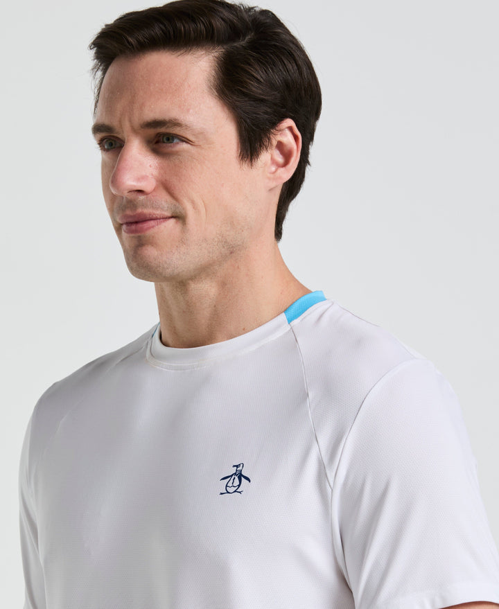 Ventilated Ombre Print Tennis Tee (Bright White) 