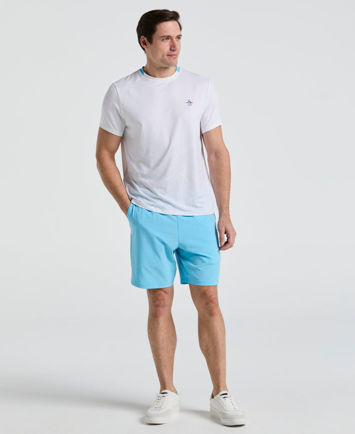 Ventilated Ombre Print Tennis Tee (Bright White) 