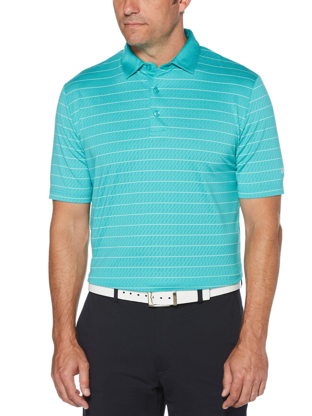Men's Ventilated Stripe Golf Polo
