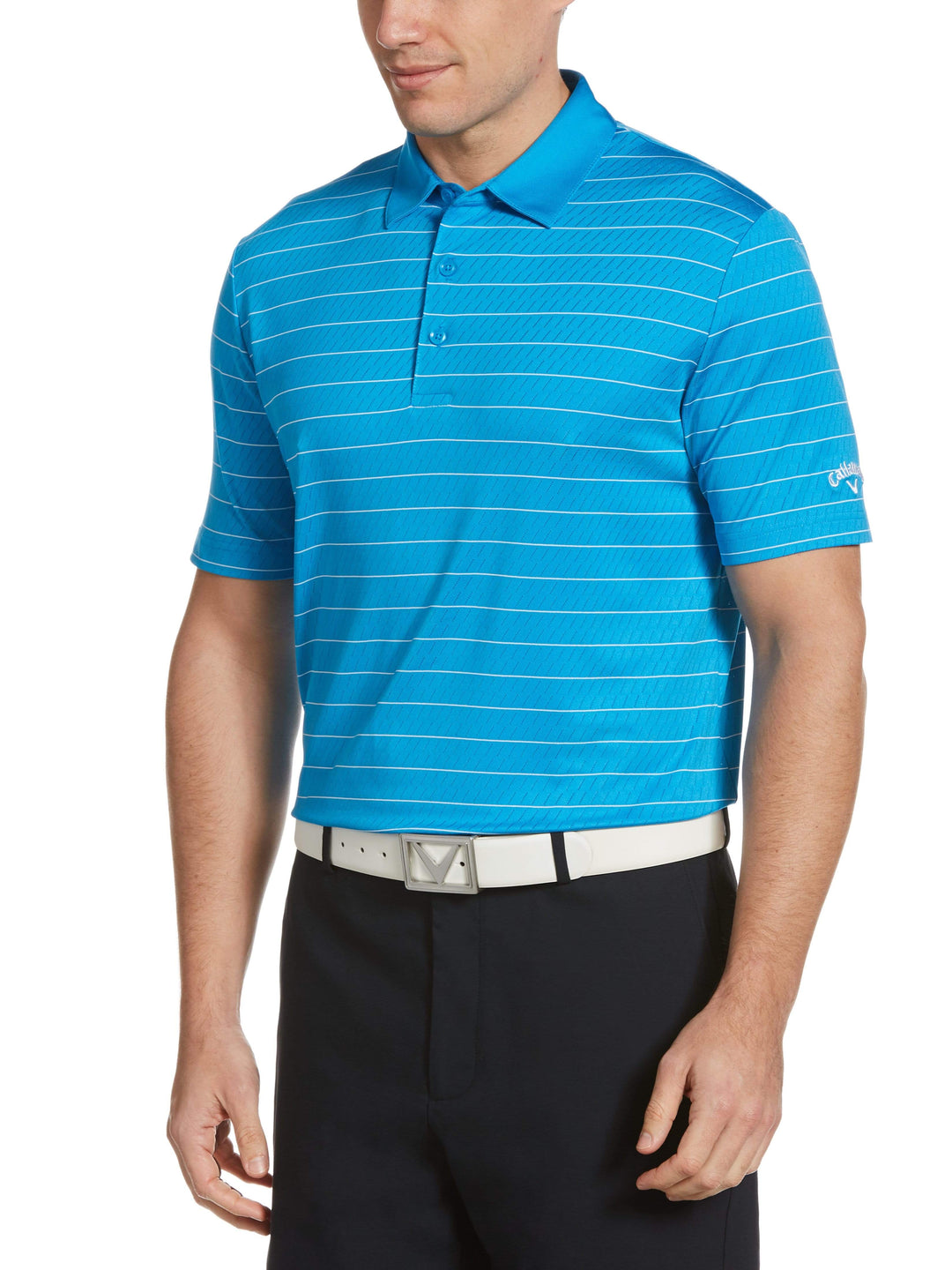 Men's Ventilated Stripe Golf Polo