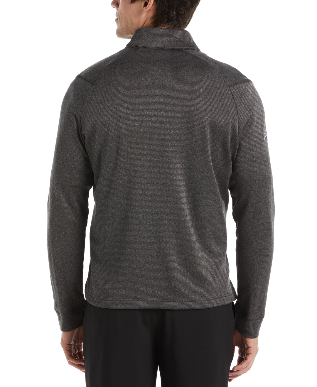 Waffle 1/4 Zip Golf Pullover (Black Heather) 