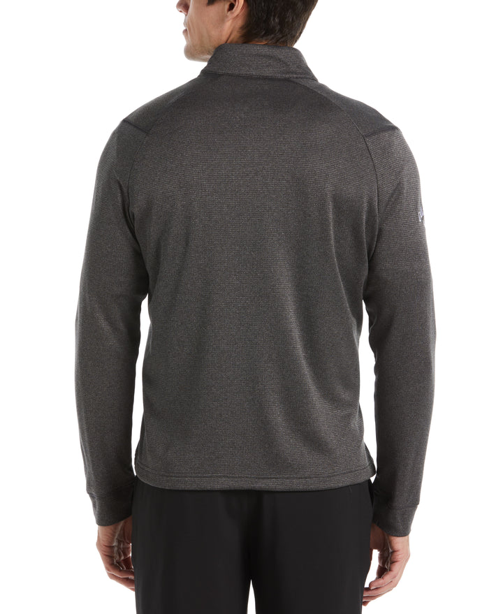 Waffle 1/4 Zip Golf Pullover (Black Heather) 