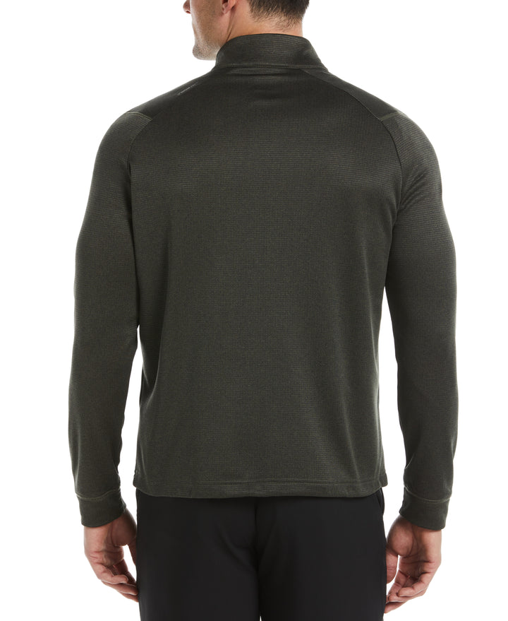 Waffle 1/4 Zip Golf Pullover (Dk Lichen Htr) 