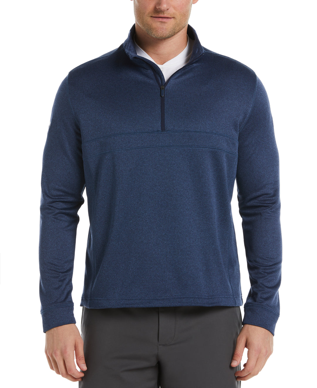 Waffle 1/4 Zip Golf Pullover (Dark Navy Htr) 