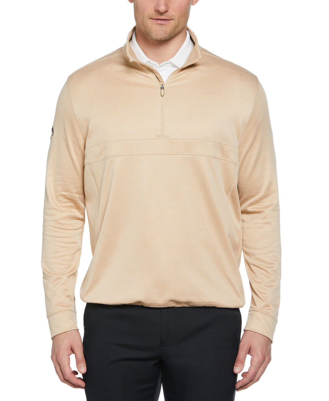 Waffle 1/4 Zip Golf Pullover (Irish Cream Htr) 