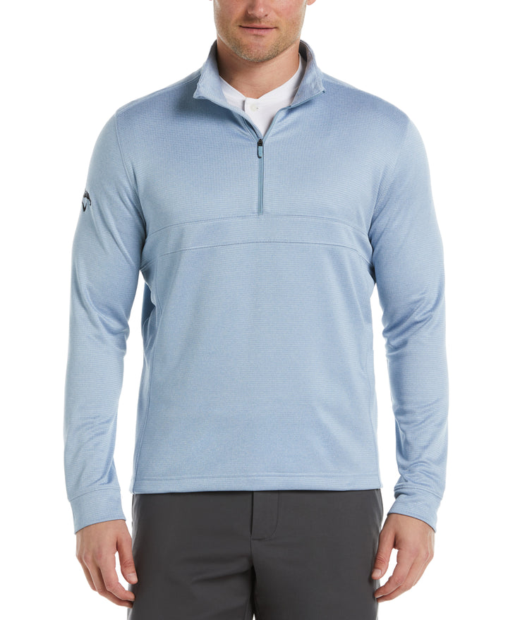 Waffle 1/4 Zip Golf Pullover (Lt Mountain Spring Htr) 