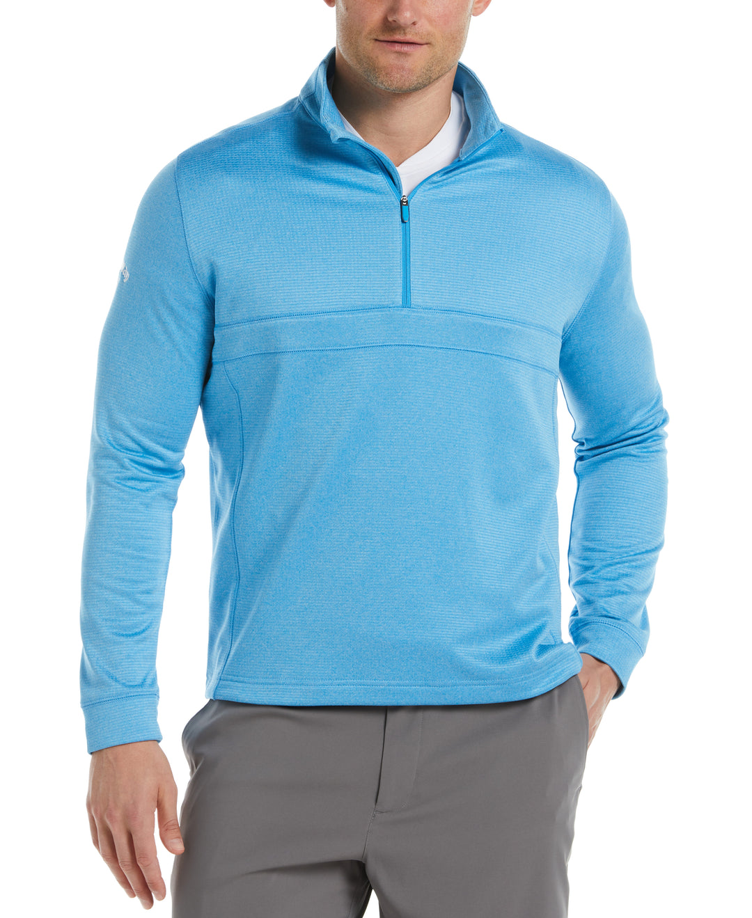 Waffle 1/4 Zip Golf Pullover (Malibu Heather) 