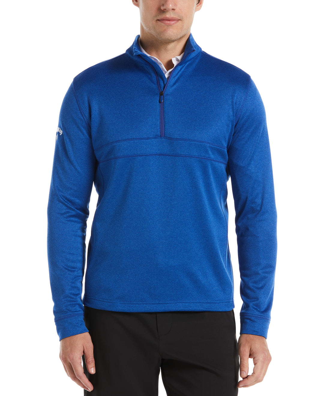 Waffle 1/4 Zip Golf Pullover (Mazarine Bl Htr) 