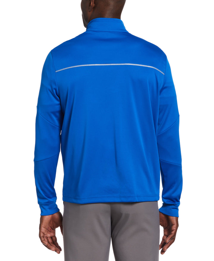 Mens Water Repellent 1/4 Zip Mock (Magnetic Blue) 