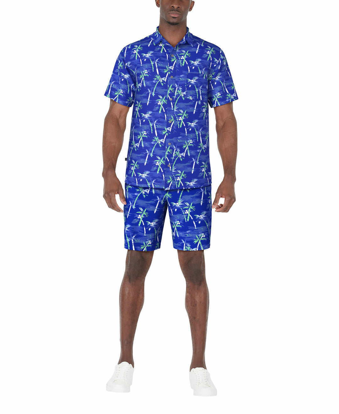 SS WATERCOLOR PALM TREES PRINTED (Princess Blue) 