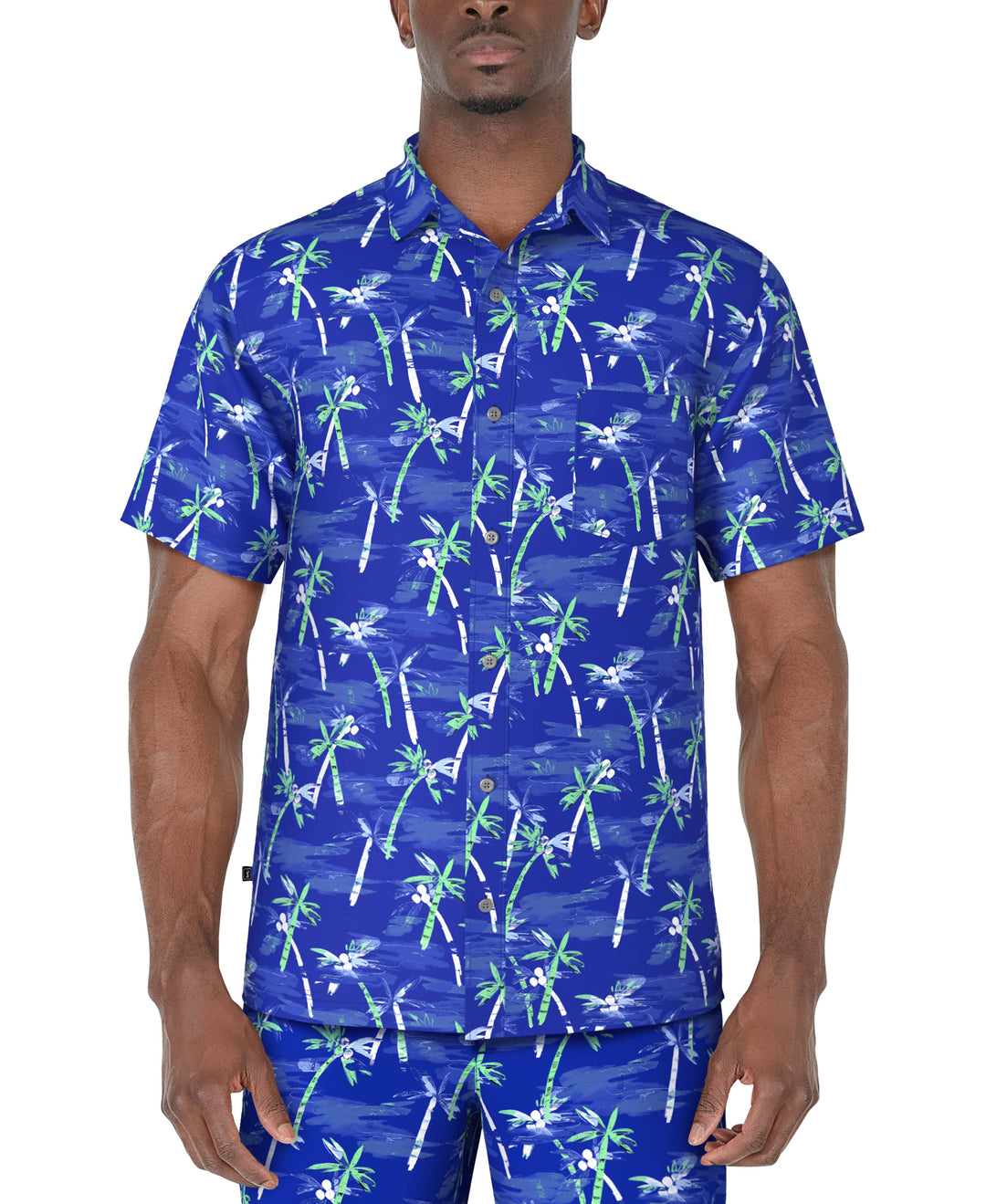 SS WATERCOLOR PALM TREES PRINTED (Princess Blue) 