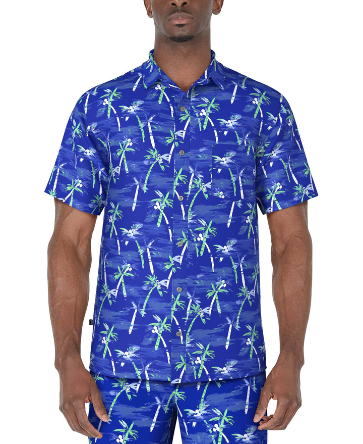 SS WATERCOLOR PALM TREES PRINTED (Princess Blue) 