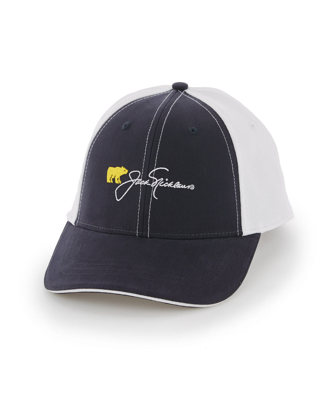Weather Resistant Nylon Golf Hat (Navy/White) 