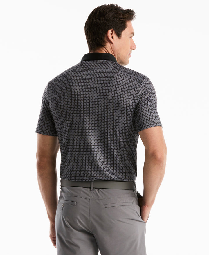 Windowpane Print Polo (Caviar) 