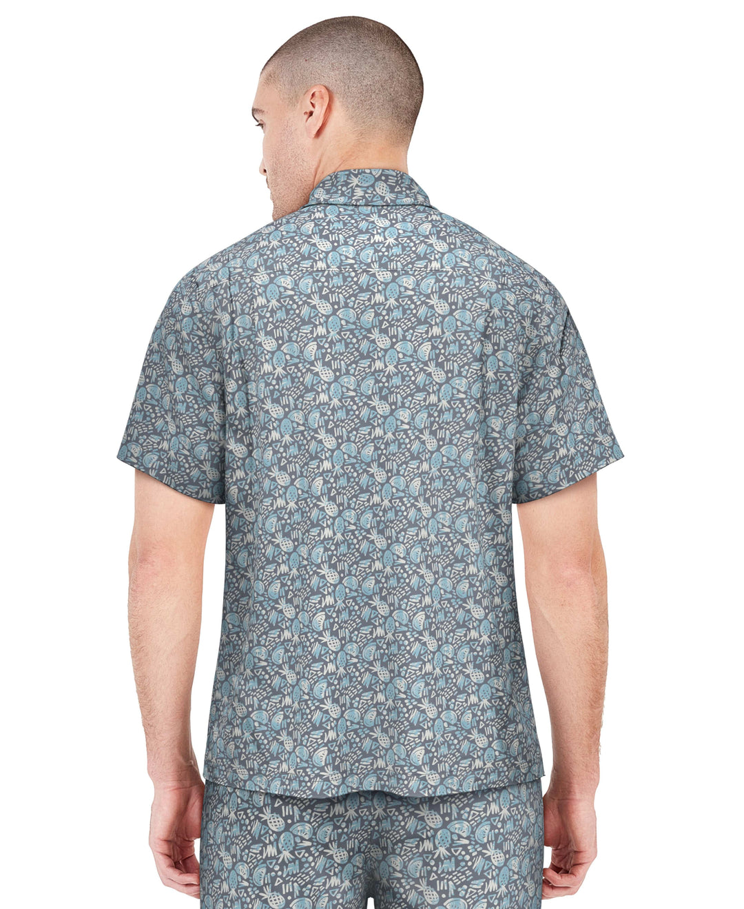 Woven Pineapple Print Golf Shirt (Tradewinds) 