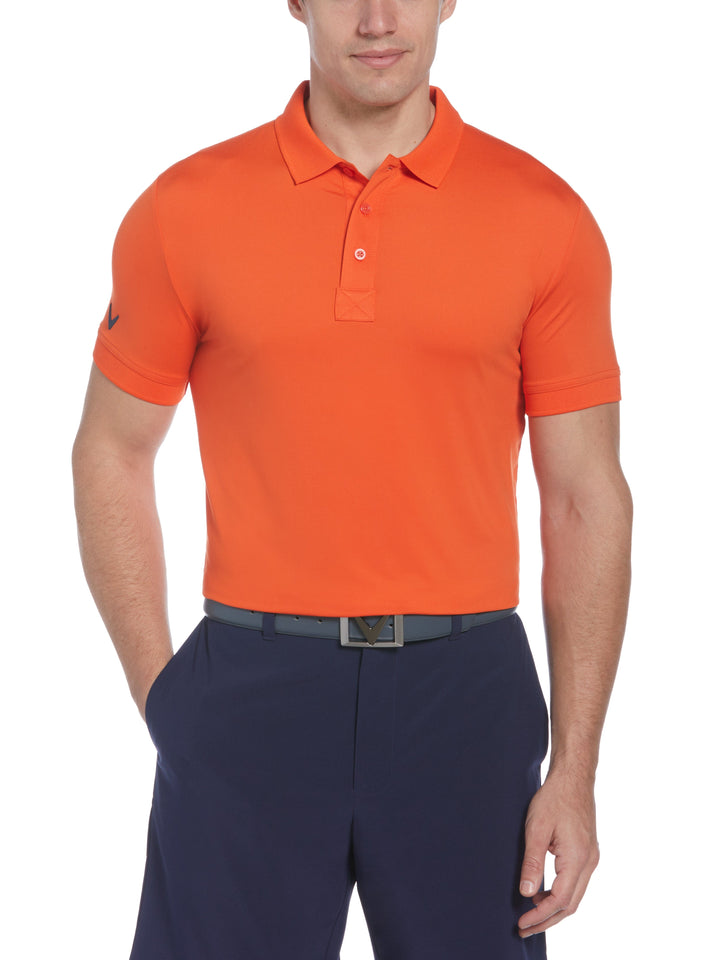 X Series Solid Ribbed Polo (Tangerine Tango) 