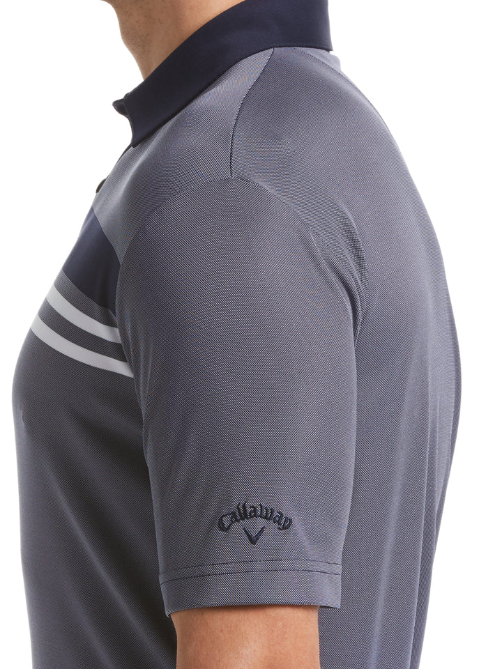 Men's Yarn Dyed Birdseye Color Block Polo