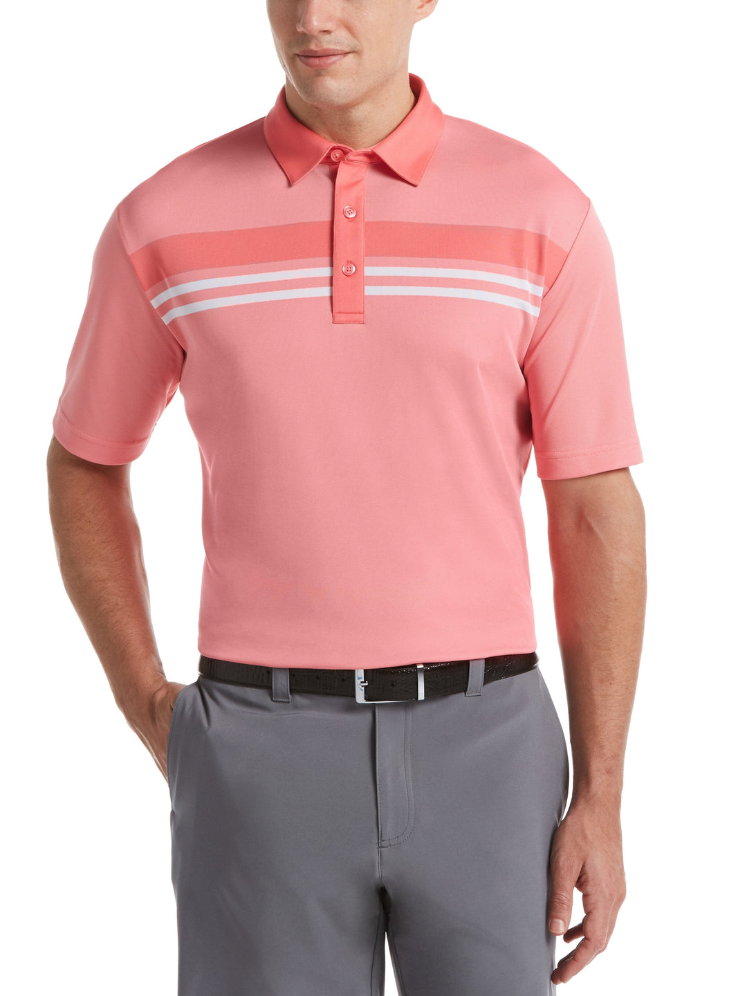 Men's Yarn Dyed Birdseye Color Block Polo