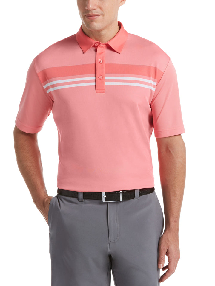 Men's Yarn Dyed Birdseye Color Block Polo