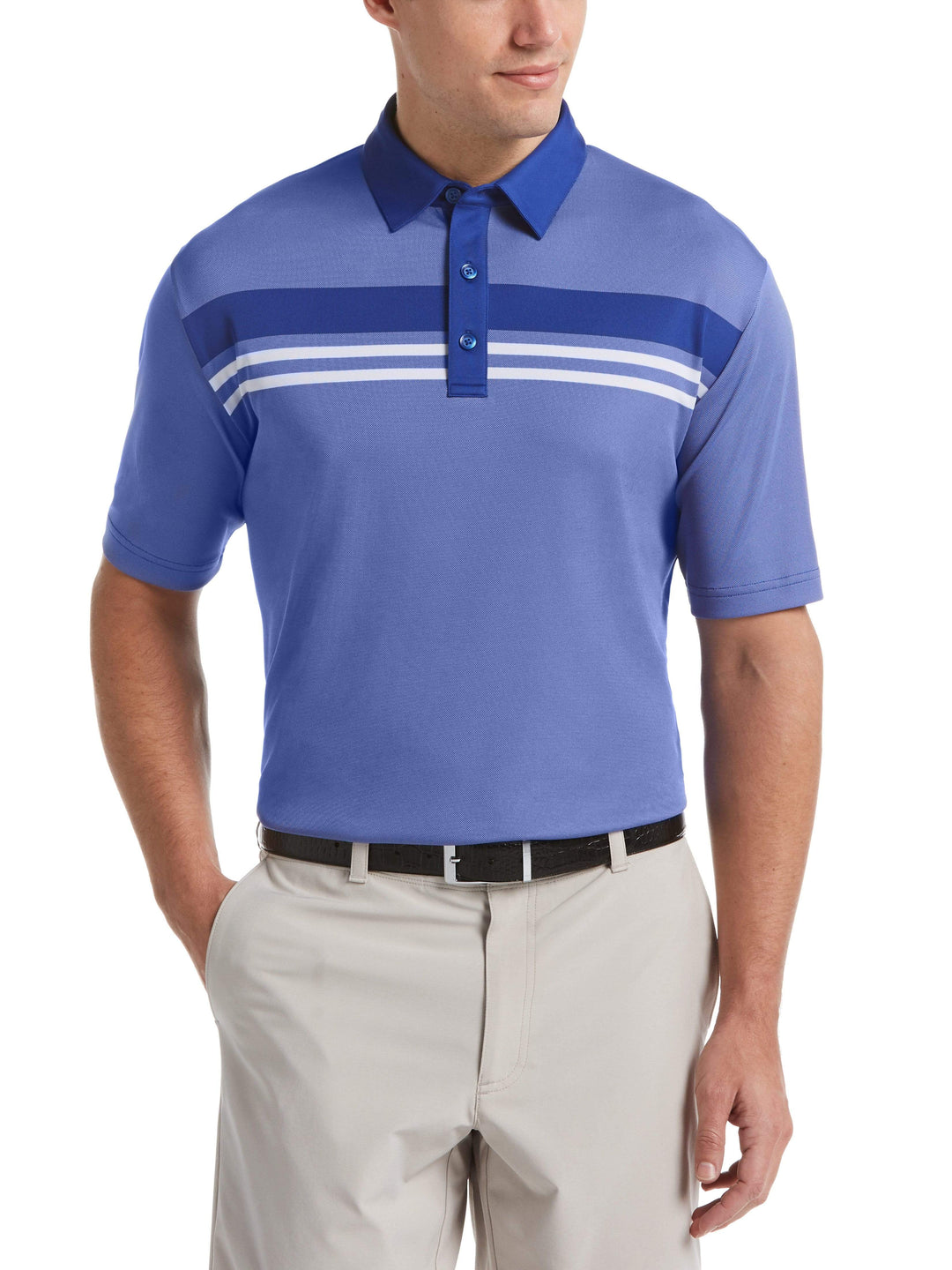 Men's Yarn Dyed Birdseye Color Block Polo