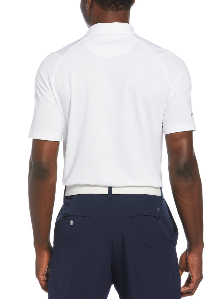 Yarn Dyed Energized Engineered Stripe Golf Polo (Bright White) 
