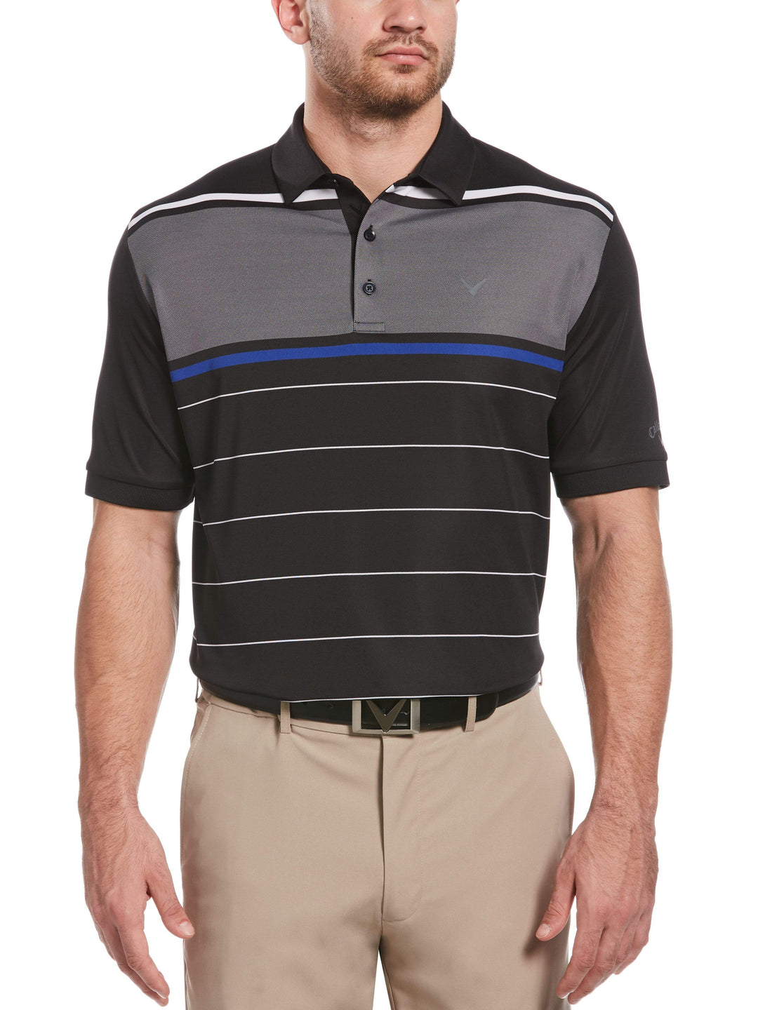 Men's Yarn Dyed Engineered Oxford Chest Block Swing Tech™ Polo