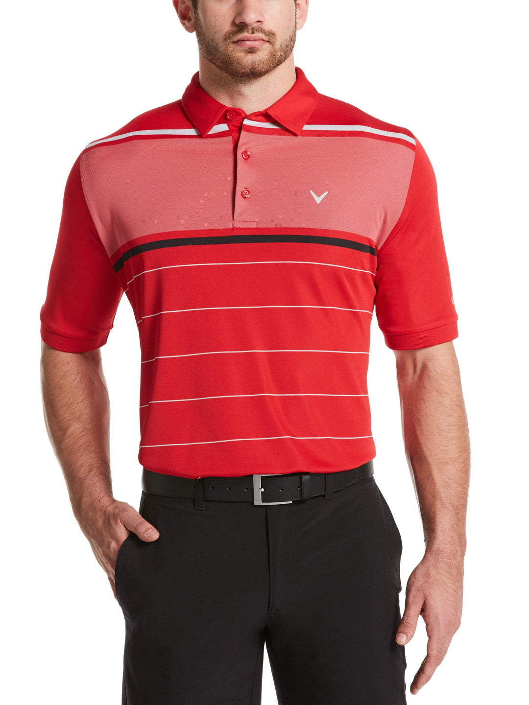 Men's Yarn Dyed Engineered Oxford Chest Block Swing Tech™ Polo
