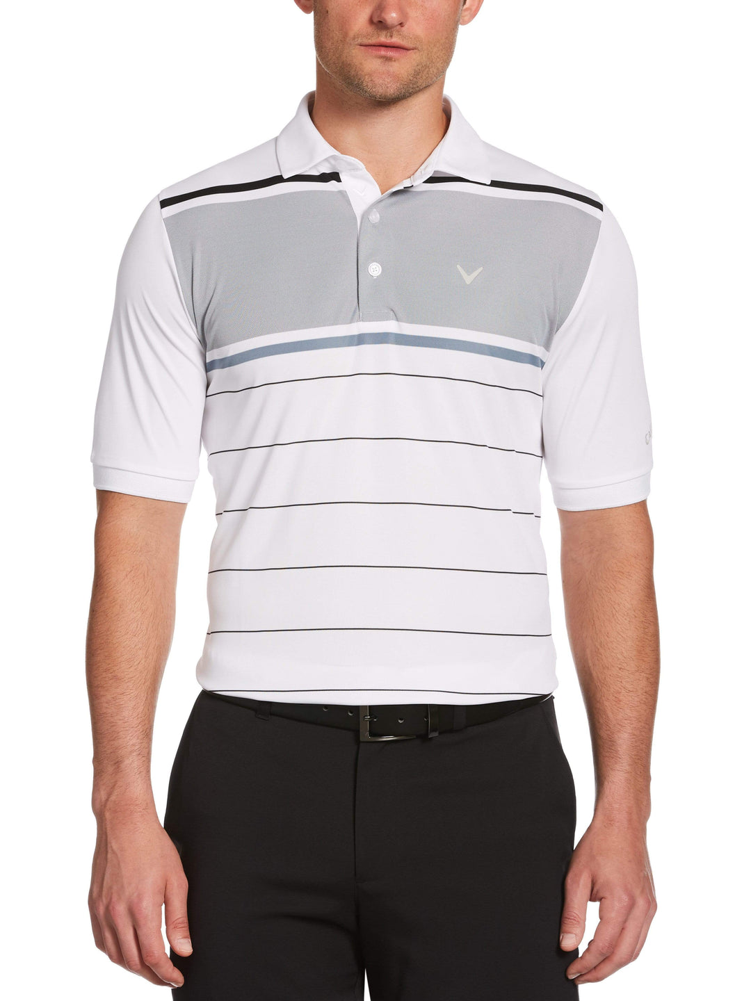 Men's Yarn Dyed Engineered Oxford Chest Block Swing Tech™ Polo