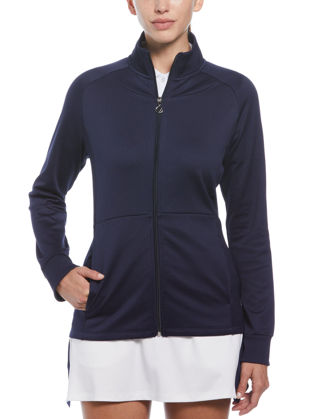 Midweight Waffle Fleece Jacket (Peacoat) 