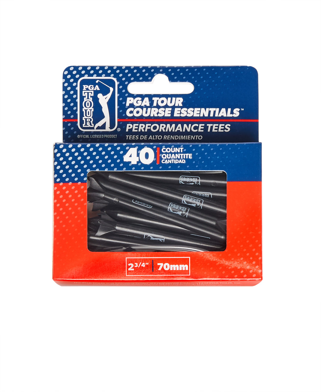 PGA 40 Count Combo Performance Tees (Caviar) 
