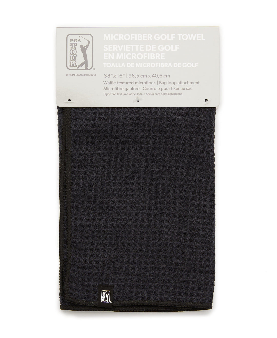 PGA TOUR MICROFIBER WAFFLE TOWEL (Caviar) 