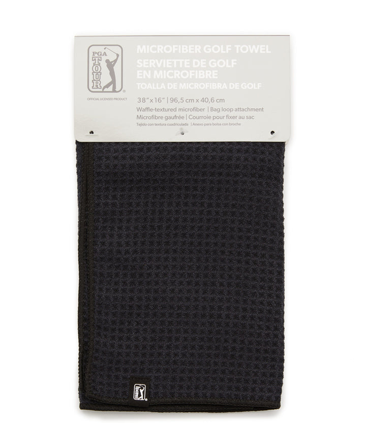 PGA TOUR MICROFIBER WAFFLE TOWEL (Caviar) 