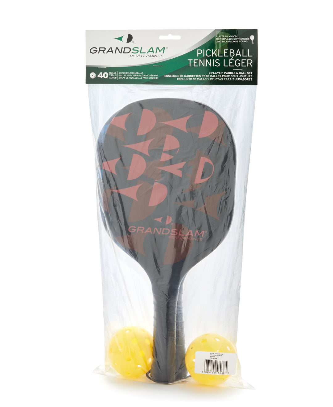 Pickleball Paddle and Ball Set (Black) 