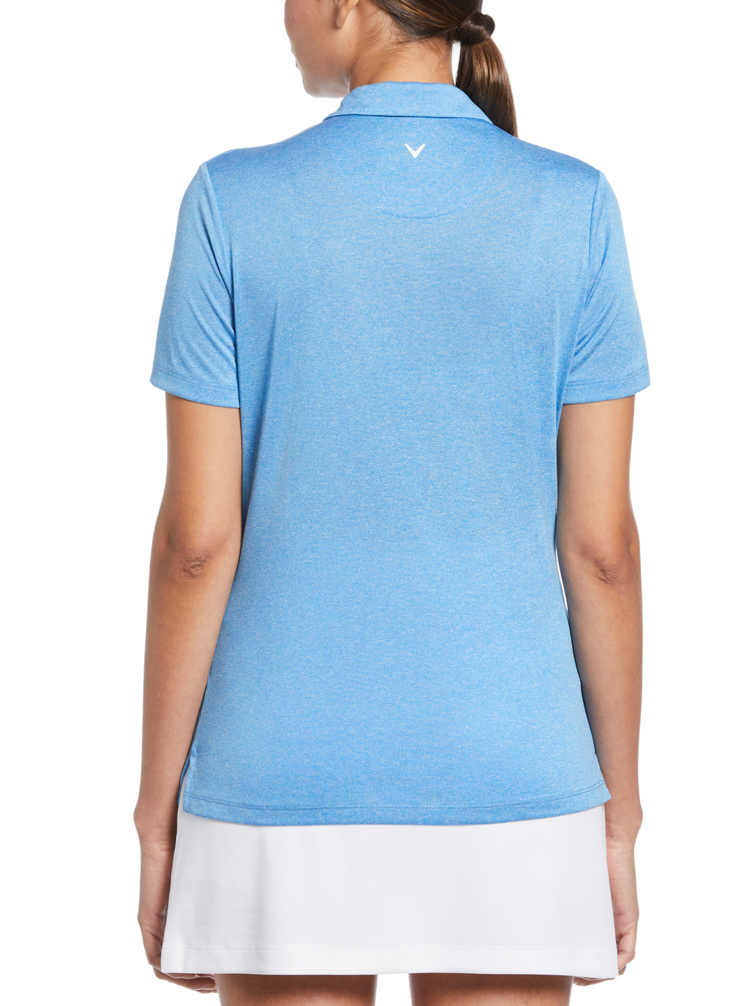 Quarter Zip Heather Golf Polo (Ibiza Blue Htr) 
