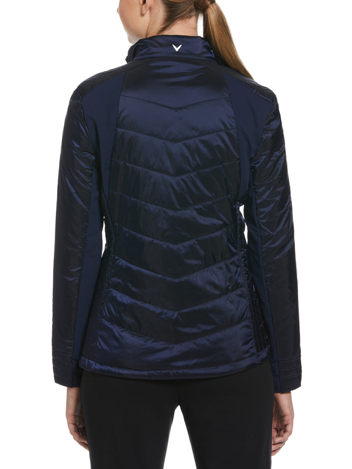 Quilted Golf Jacket with Multi-Needle Stitching (Peacoat) 