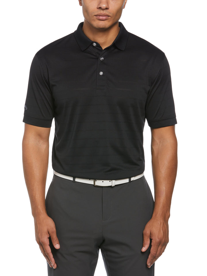 Vent Short Sleeve Open Mesh Polo Shirt (Black) 