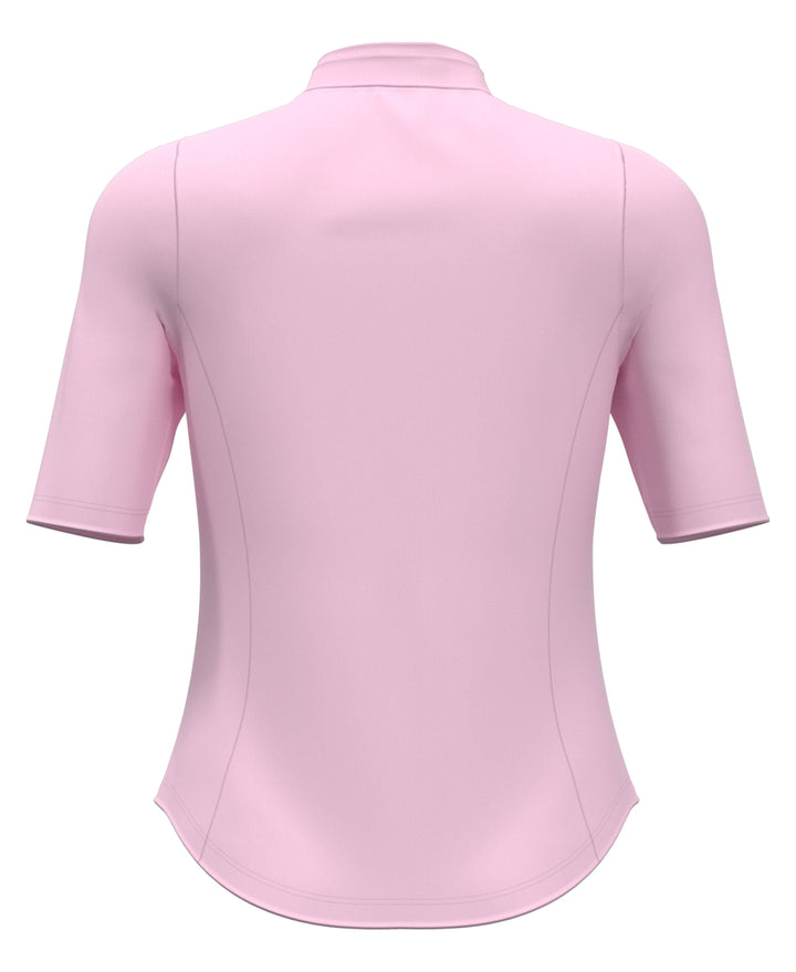 Women's Zip Mock Golf Shirt (Pink Tulle) 