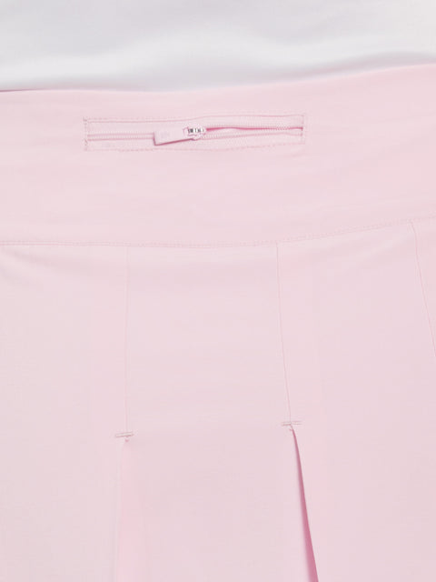 Women's 13" Contrast Hem Pleated Tennis Skort (Gelato Pink) 