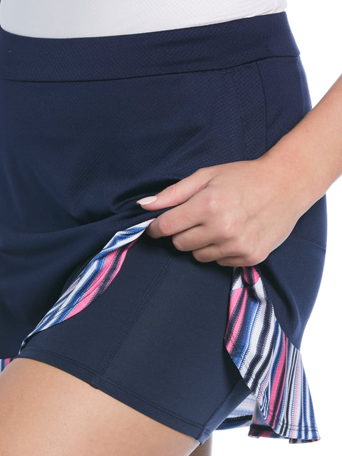 15" Diagonal Stripe Knit Golf Skort (Peacoat) 