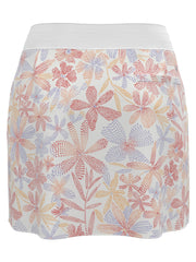 16" Abstract Floral Print Color Block Golf Skort (Bittersweet) 