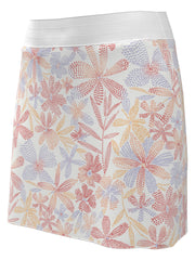 16" Abstract Floral Print Color Block Golf Skort (Bittersweet) 