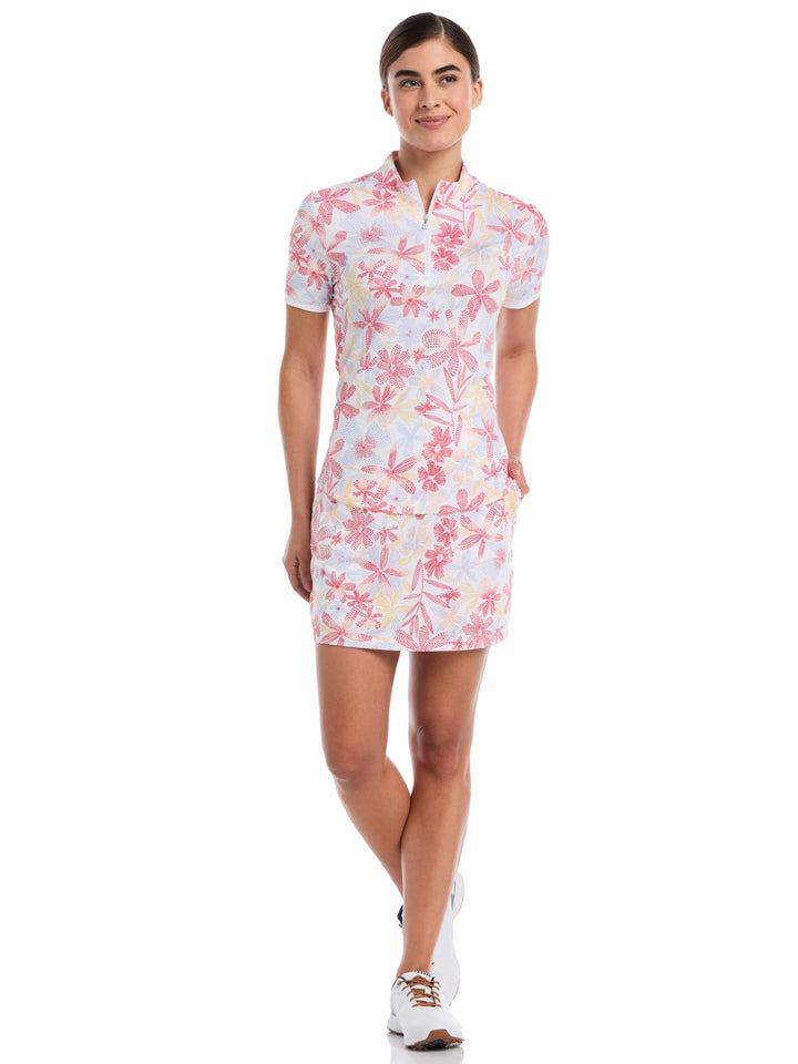 Women's 16" Abstract Floral Print Color Block Golf Skort