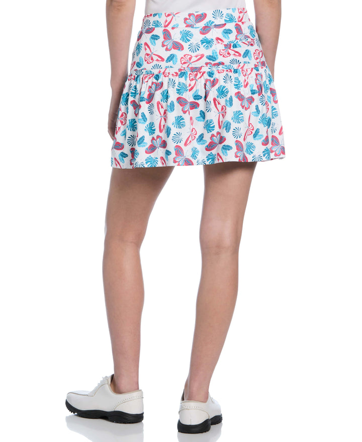 16" FLORAL FLOUNCE SKORT (Bright White) 
