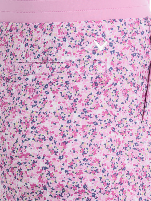 Women's 16" Mini Floral Print Color Block Golf Skort