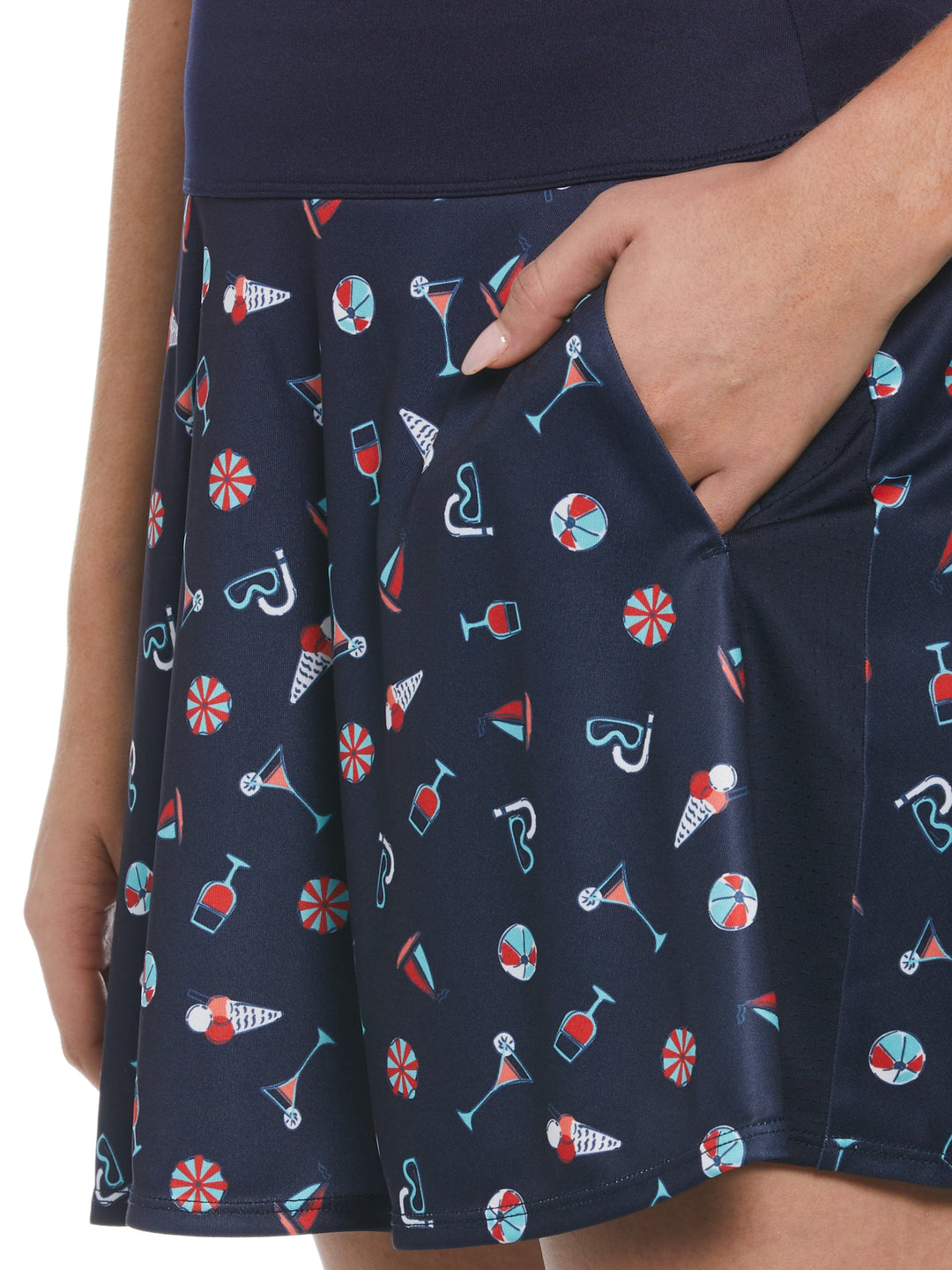 16" Summer Fun Print Flounce Golf Skort (Peacoat) 