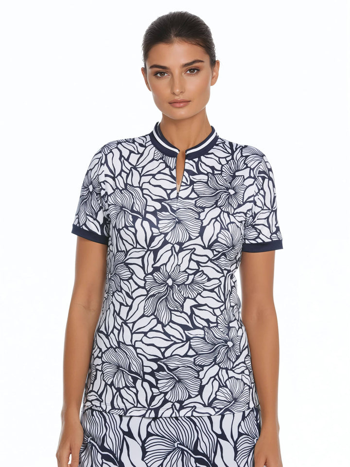 Women's Abstract Floral Golf Shirt