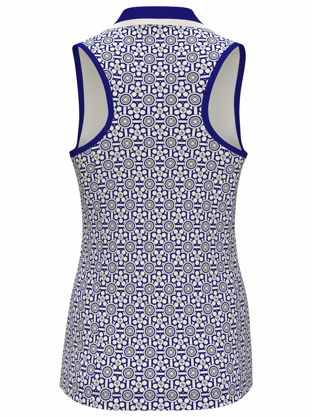 Womens Abstract Printed V-Neck Golf Top (Bluing) 